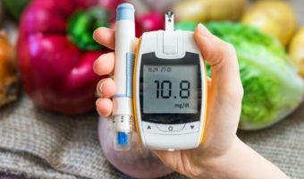 Plant-Based Diet Diabetes Hand Holding measurement of blood glucose